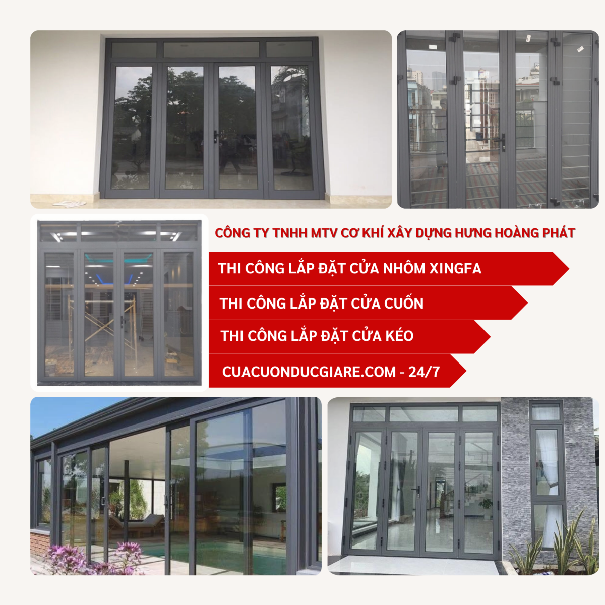 Thi công cửa nhôm xingfa tại Bàu Bàng - Bình Dương