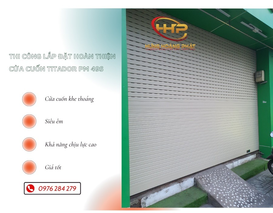 thi công cửa cuốn siêu thoáng công nghệ đức titadoor pm 49s